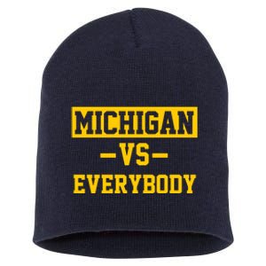 Michigan Vs Everybody Short Acrylic Beanie