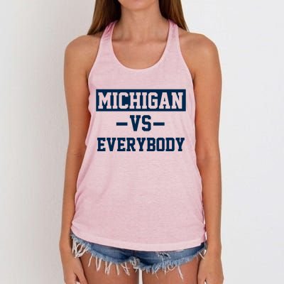 Michigan Vs Everybody Women's Knotted Racerback Tank