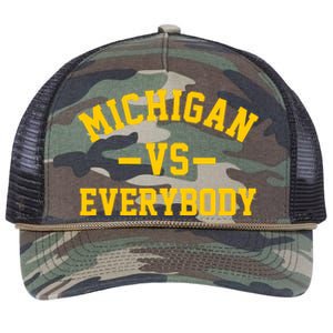 Michigan Vs Everyone Everybody Quote Retro Rope Trucker Hat Cap