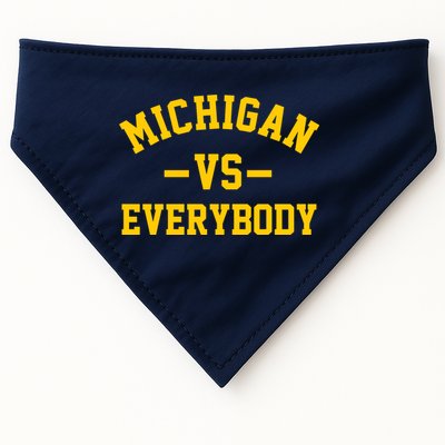 Michigan Vs Everyone Everybody Quote USA-Made Doggie Bandana