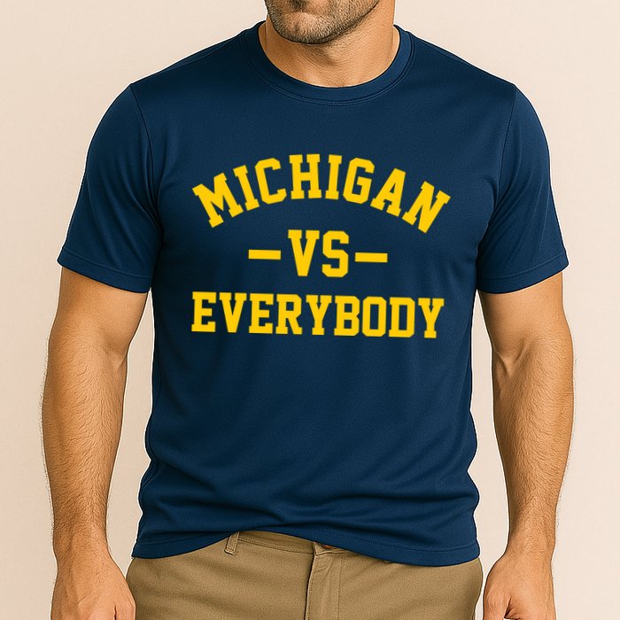 Michigan Vs Everyone Everybody Quote Cooling Performance Crew T-Shirt