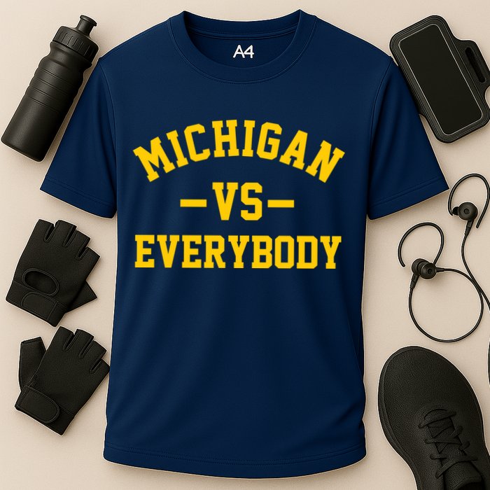 Michigan Vs Everyone Everybody Quote Cooling Performance Crew T-Shirt