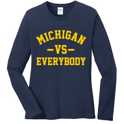 Michigan Vs Everyone Everybody Quote Ladies Long Sleeve Shirt