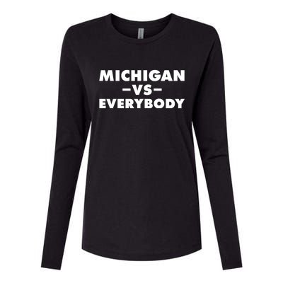 Michigan Versus Everybody Womens Cotton Relaxed Long Sleeve T-Shirt