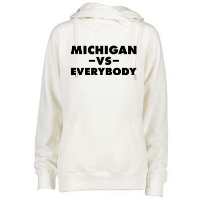 Michigan Versus Everybody Womens Funnel Neck Pullover Hood