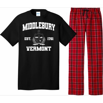 Middlebury Vermont Est 1761 Varsity Logo Pajama Set