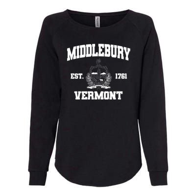 Middlebury Vermont Est 1761 Varsity Logo Womens California Wash Sweatshirt