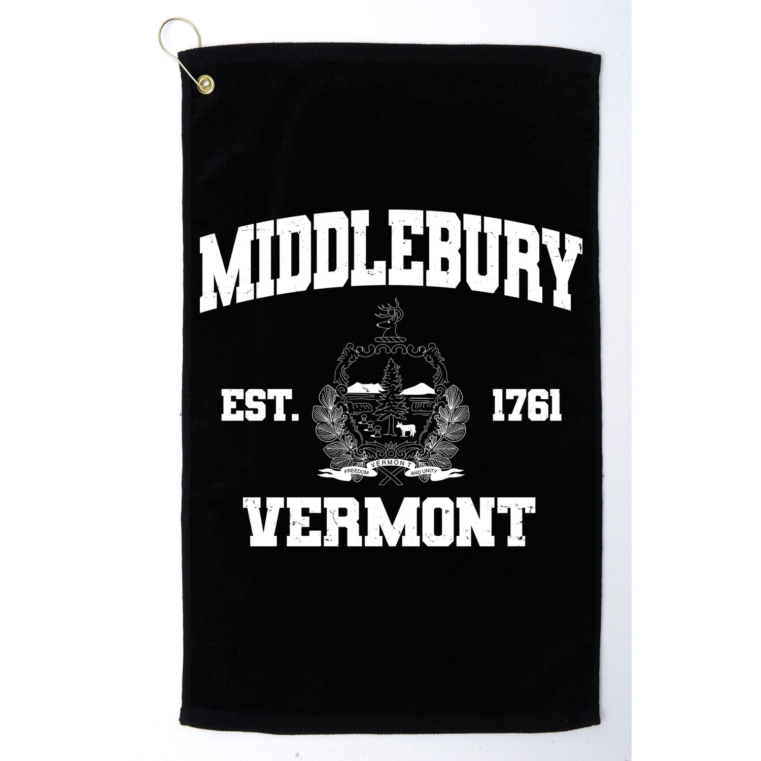 Middlebury Vermont Est 1761 Varsity Logo Golf Towel