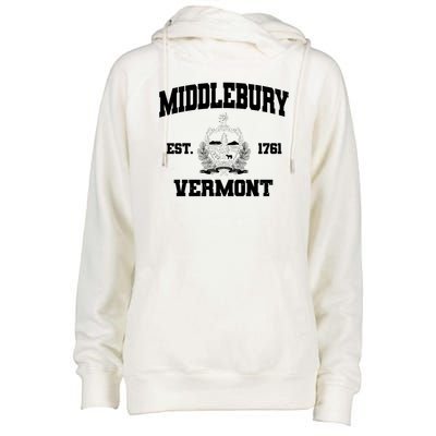 Middlebury Vermont Est 1761 Varsity Logo Womens Funnel Neck Pullover Hood