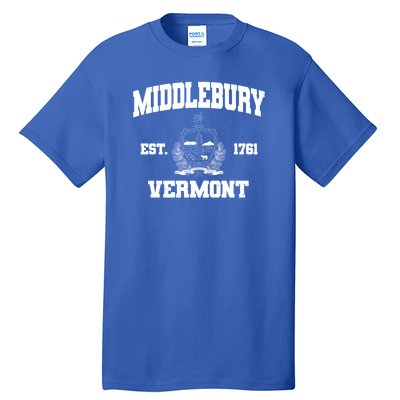 Middlebury Vermont Est 1761 Varsity Logo Tall T-Shirt