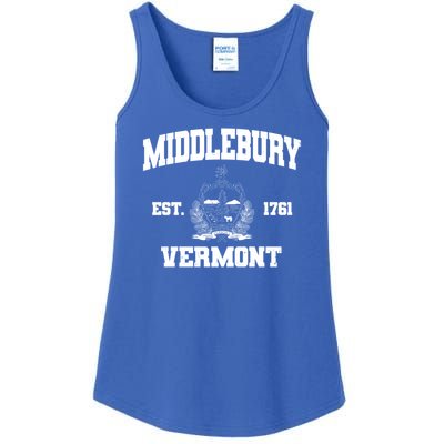 Middlebury Vermont Est 1761 Varsity Logo Ladies Essential Tank