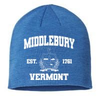 Middlebury Vermont Est 1761 Varsity Logo Sustainable Beanie