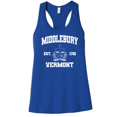 Middlebury Vermont Est 1761 Varsity Logo Women's Racerback Tank