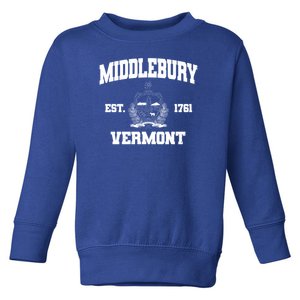 Middlebury Vermont Est 1761 Varsity Logo Toddler Sweatshirt