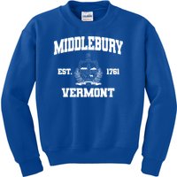 Middlebury Vermont Est 1761 Varsity Logo Kids Sweatshirt