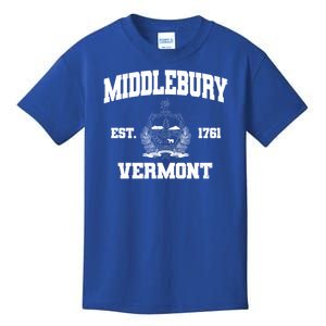 Middlebury Vermont Est 1761 Varsity Logo Kids T-Shirt