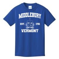 Middlebury Vermont Est 1761 Varsity Logo Kids T-Shirt