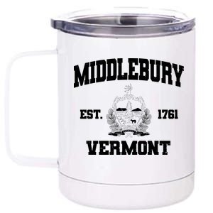 Middlebury Vermont Est 1761 Varsity Logo 12 oz Stainless Steel Tumbler Cup