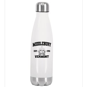 Middlebury Vermont Est 1761 Varsity Logo Stainless Steel Insulated Water Bottle