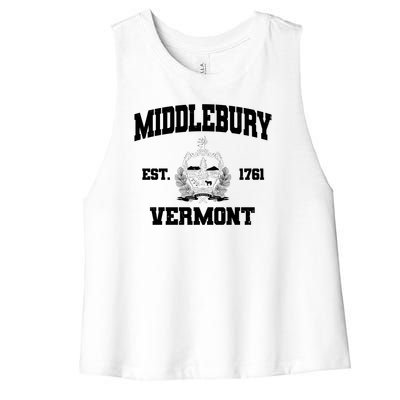 Middlebury Vermont Est 1761 Varsity Logo Women's Racerback Cropped Tank