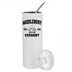 Middlebury Vermont Est 1761 Varsity Logo Stainless Steel Tumbler