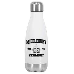 Middlebury Vermont Est 1761 Varsity Logo Stainless Steel Insulated Water Bottle