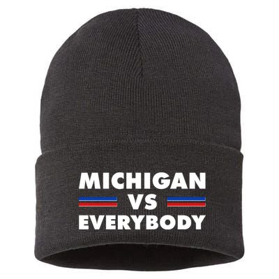 Michigan Vs Everybody Retro Sustainable Knit Beanie