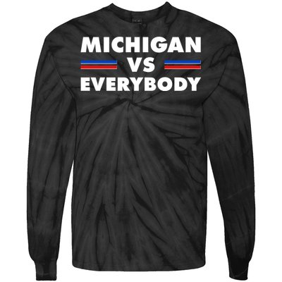 Michigan Vs Everybody Retro Tie-Dye Long Sleeve Shirt