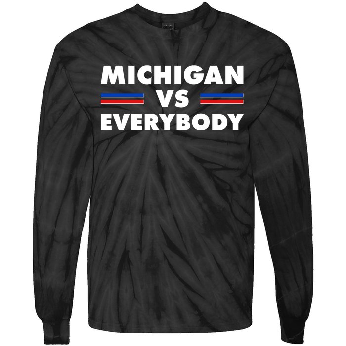 Michigan Vs Everybody Retro Tie-Dye Long Sleeve Shirt