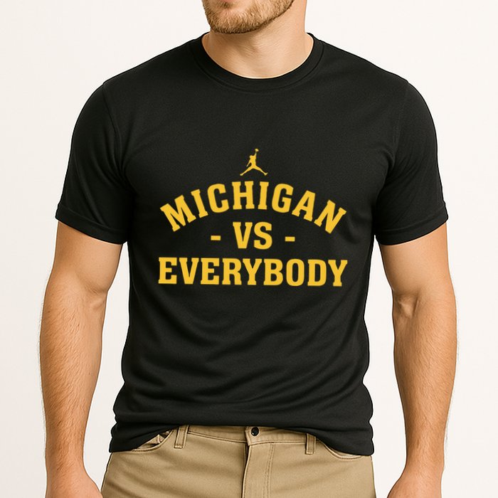 Michigan vs Everyone Everybody Quote Funny Cooling Performance Crew T-Shirt