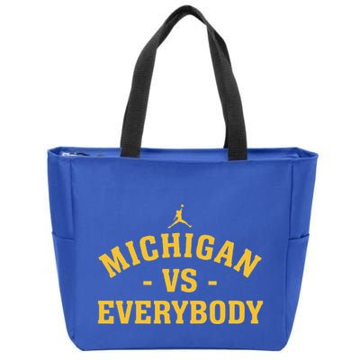 Michigan vs Everyone Everybody Quote Funny Zip Tote Bag