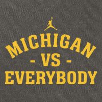 Michigan vs Everyone Everybody Quote Funny Cotton Canvas Backpack