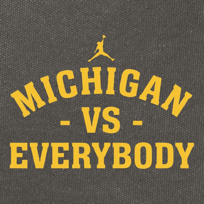 Michigan vs Everyone Everybody Quote Funny Cotton Canvas Backpack