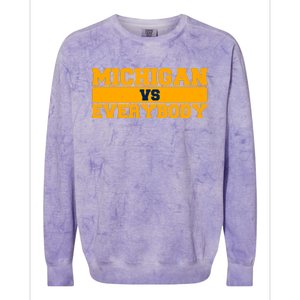 Michigan Versus Everybody Football Sports Fan Colorblast Crewneck Sweatshirt