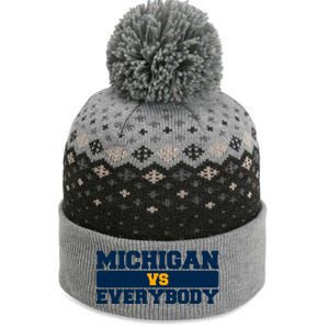 Michigan Versus Everybody Football Sports Fan The Baniff Cuffed Pom Beanie