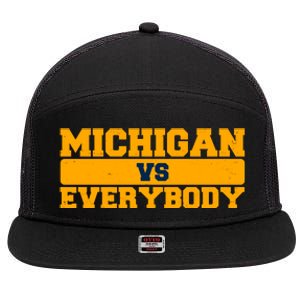 Michigan Versus Everybody Football Sports Fan 7 Panel Mesh Trucker Snapback Hat