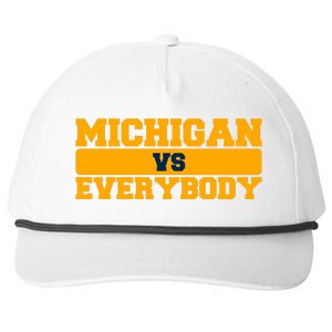 Michigan Versus Everybody Football Sports Fan Snapback Five-Panel Rope Hat