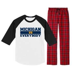 Michigan Versus Everybody Football Sports Fan Raglan Sleeve Pajama Set