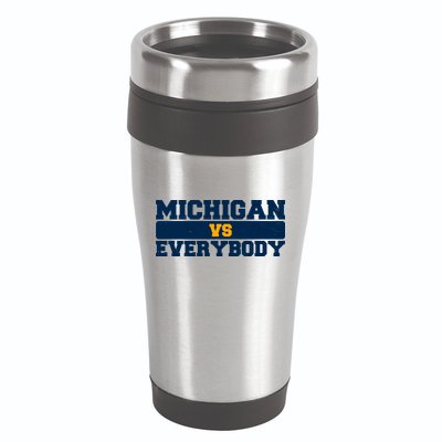 Michigan Versus Everybody Football Sports Fan 16oz Travel Tumbler
