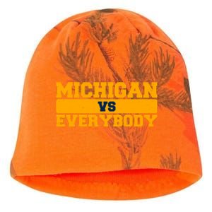 Michigan Versus Everybody Football Sports Fan Kati - Camo Knit Beanie