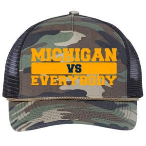 Michigan Versus Everybody Football Sports Fan Retro Rope Trucker Hat Cap