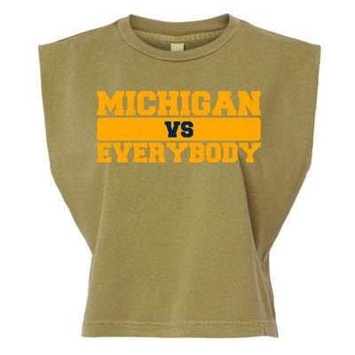 Michigan Versus Everybody Football Sports Fan Garment-Dyed Women's Muscle Tee