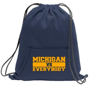 Michigan Versus Everybody Football Sports Fan Sweatshirt Cinch Pack Bag