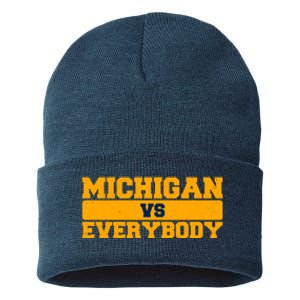 Michigan Versus Everybody Football Sports Fan Sustainable Knit Beanie