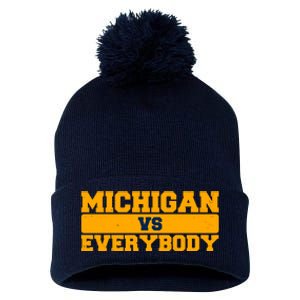 Michigan Versus Everybody Football Sports Fan Pom Pom 12in Knit Beanie