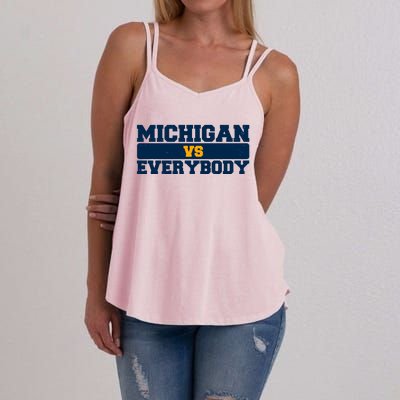 Michigan Versus Everybody Football Sports Fan Women's Strappy Tank