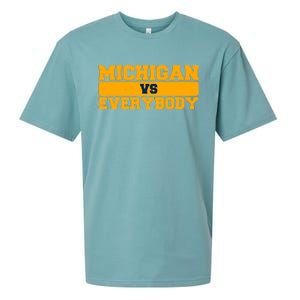 Michigan Versus Everybody Football Sports Fan Sueded Cloud Jersey T-Shirt