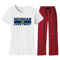 Michigan Versus Everybody Football Sports Fan Women's Flannel Pajama Set