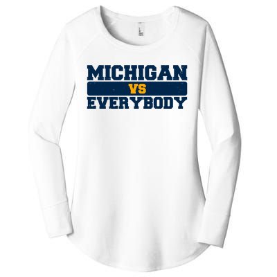 Michigan Versus Everybody Football Sports Fan Women's Perfect Tri Tunic Long Sleeve Shirt