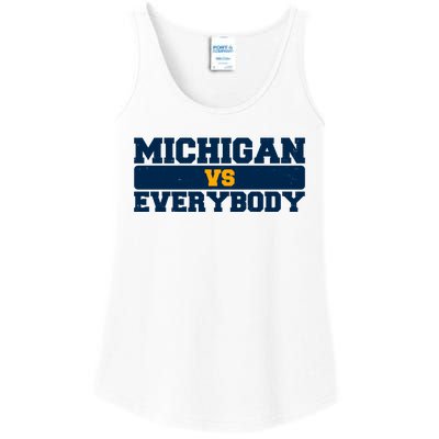 Michigan Versus Everybody Football Sports Fan Ladies Essential Tank